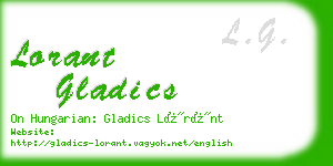 lorant gladics business card